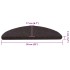 Alfombrilla autoadhesiva escalera 30 uds negro 56x17x3