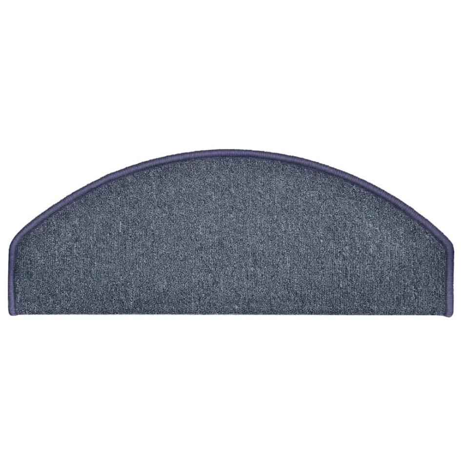 Alfombrilla escalera 30 uds gris oscuro y azul 65x24x4