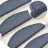 Alfombrilla escalera 30 uds gris oscuro y azul 65x24x4