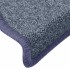 Alfombrilla escalera 30 uds gris oscuro y azul 65x24x4