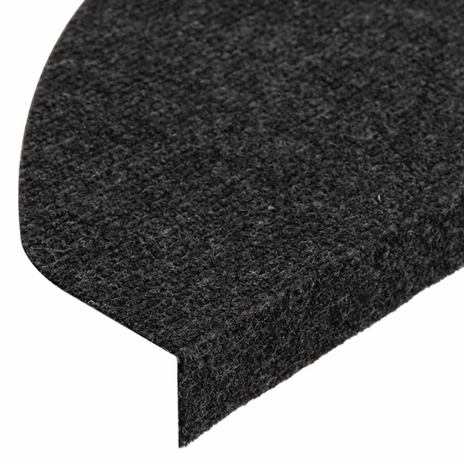 Alfombrilla autoadhesiva escalera 30 uds negro 65x22,5x3,5