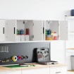Armarios de pared 2 uds para garaje madera de ingeniería blanco