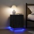 Mesillas de noche con luces LED 2 uds negro 38x34x50