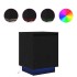 Mesillas de noche con luces LED 2 uds negro 38x34x50