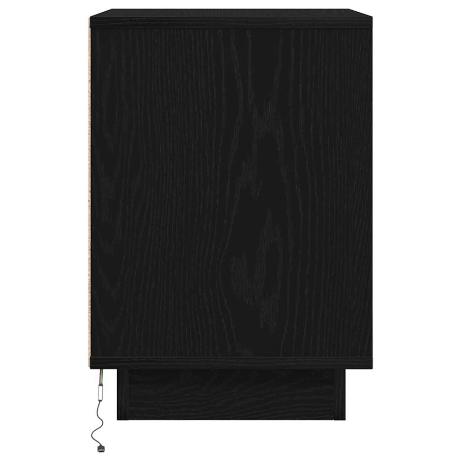 Mesillas de noche con luces LED 2 uds negro 38x34x50