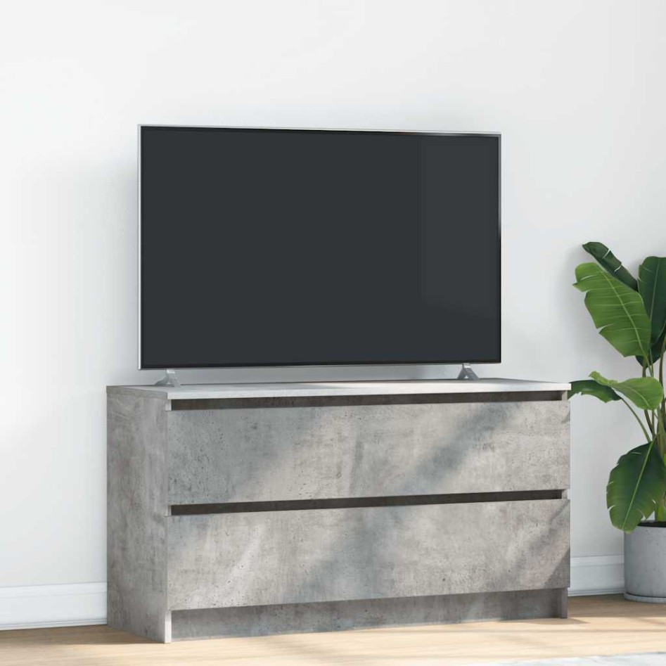 Mueble de TV madera de ingeniería gris hormigón 100x35x54