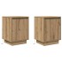Mesitas de noche con luces LED 2 uds roble artisan 38x34x50