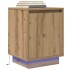 Mesitas de noche con luces LED 2 uds roble artisan 38x34x50