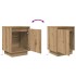 Mesitas de noche con luces LED 2 uds roble artisan 38x34x50