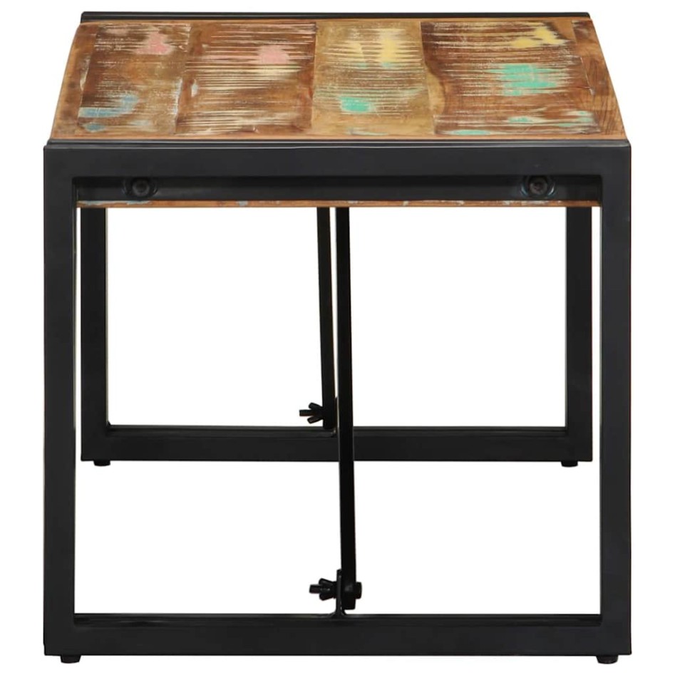 Mesa de centro multicolor 80x40x35 cm madera maciza