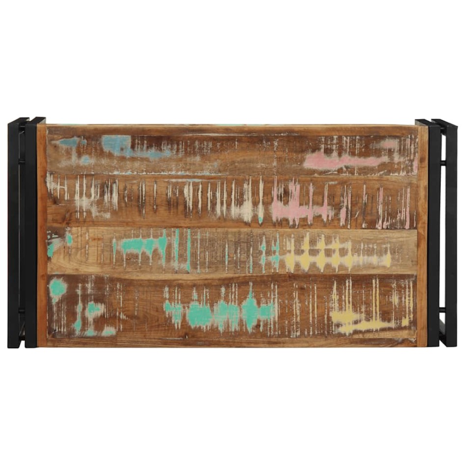 Mesa de centro multicolor 80x40x35 cm madera maciza