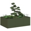 Jardinera acero verde oliva 120x80x40cm