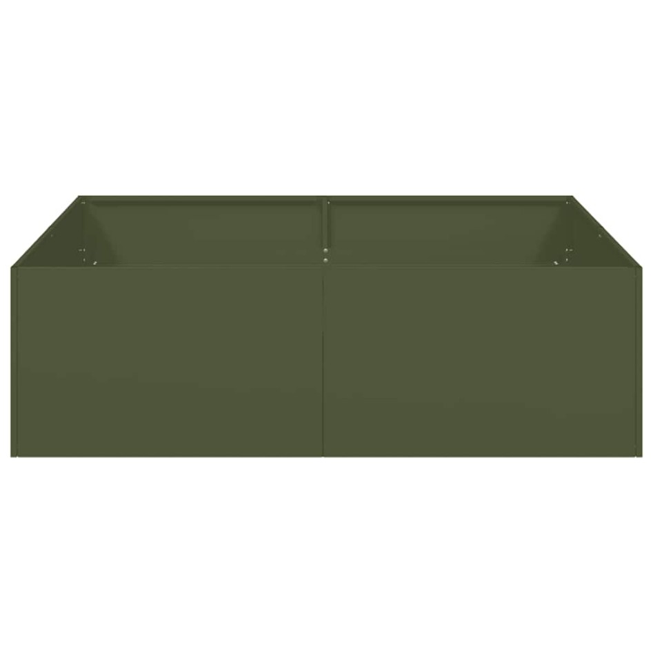 Jardinera acero verde oliva 100x100x30