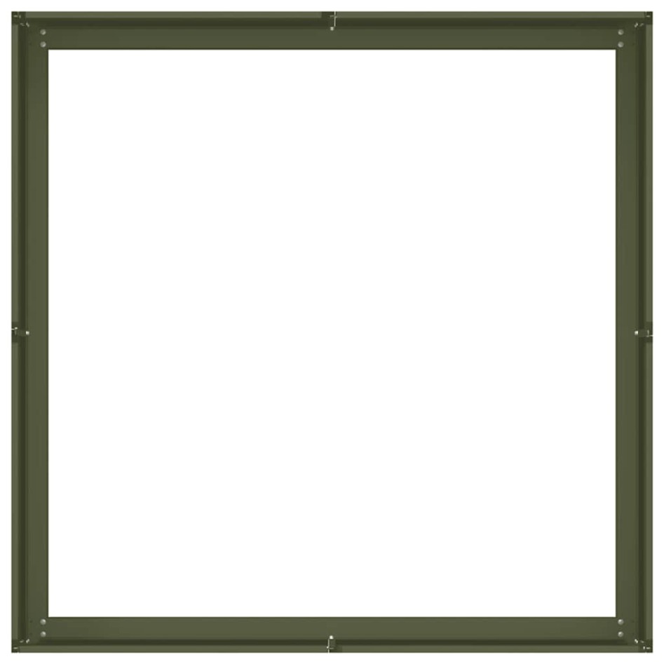 Jardinera acero verde oliva 100x100x30