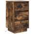 Mesilla de noche con luces LED roble ahumado 38x34x65