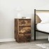 Mesilla de noche con luces LED roble ahumado 38x34x65