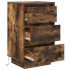 Mesilla de noche con luces LED roble ahumado 38x34x65