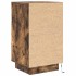 Mesilla de noche con luces LED roble ahumado 38x34x65