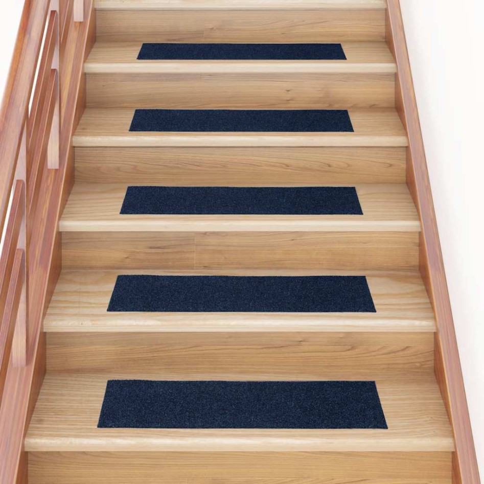 Alfombrillas escaleras autoadhesivas 30uds azul 76x20