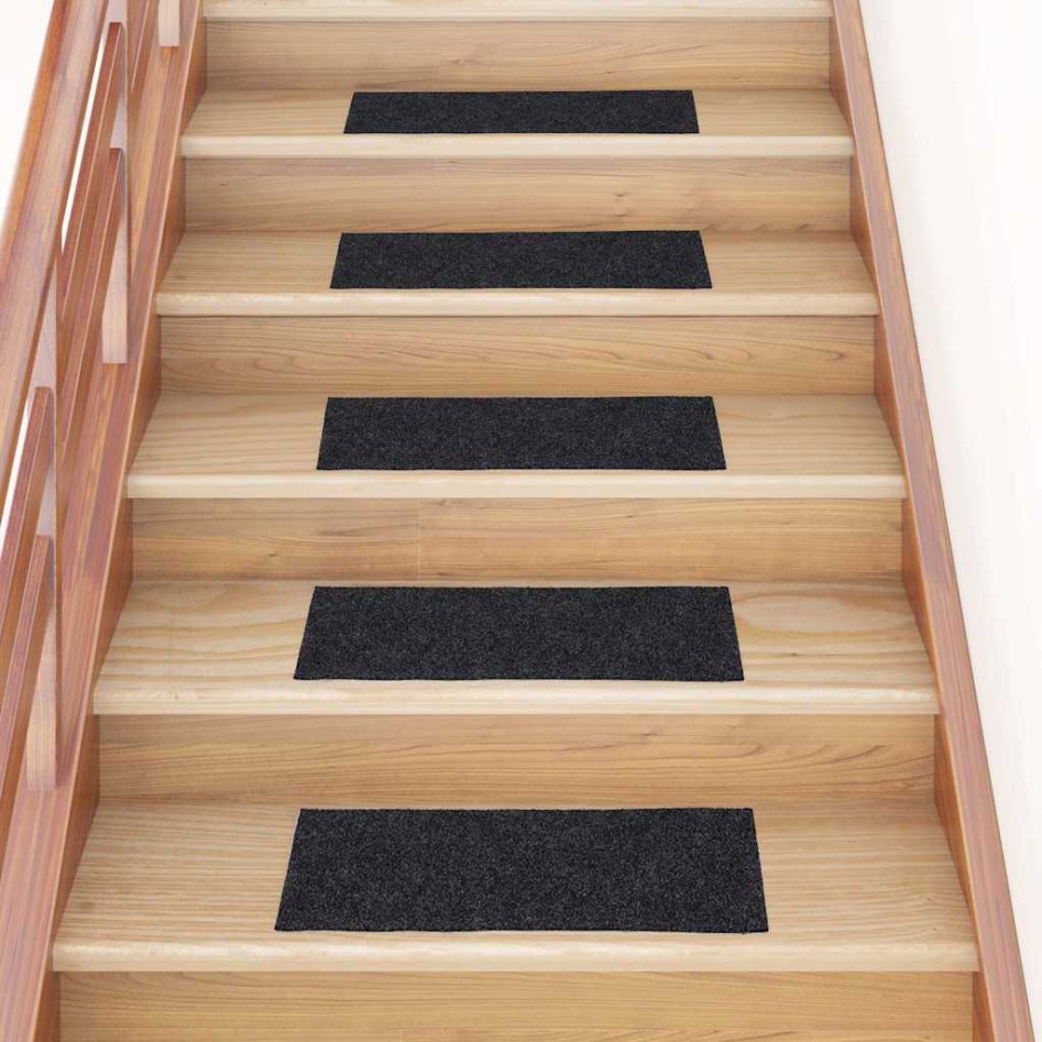 Alfombrillas escaleras autoadhesivas 30uds gris 60x25