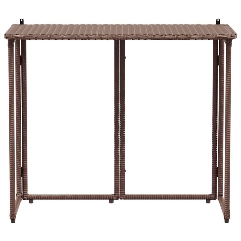Mesa de jardín plegable marrón 90x51x75 cm ratán