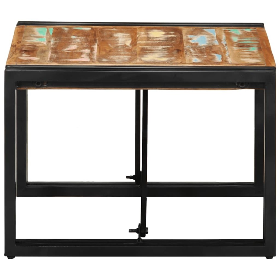 Mesa de centro multicolor 50x50x35 cm madera maciza