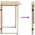 Mesa de jardín plegable ratán sintético beige 90x51x75