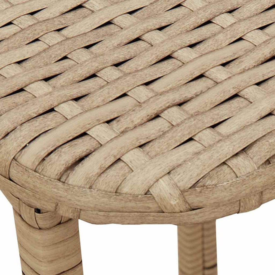 Mesa de jardín plegable ratán sintético beige 90x51x75
