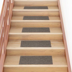 Alfombrillas escaleras autoadhesivas 30uds crema 60x25