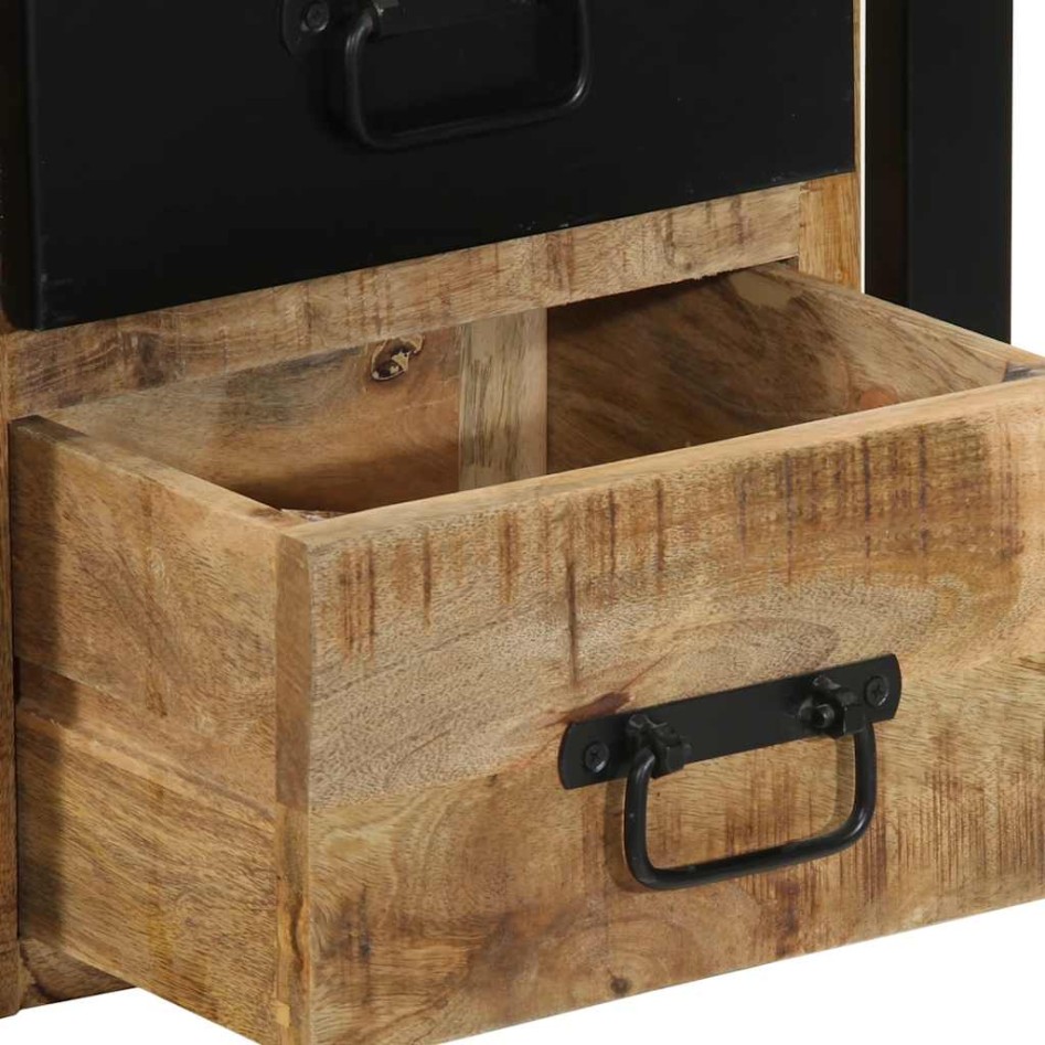 Mesita de noche madera maciza de mango 40x35x40