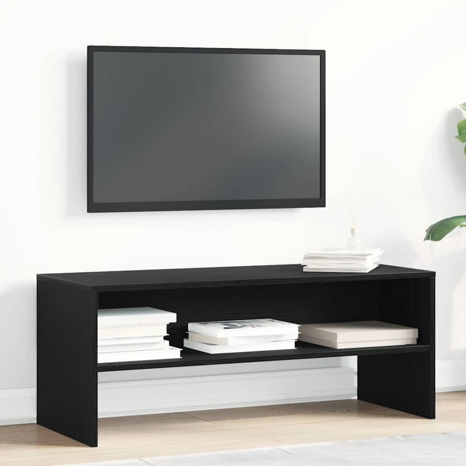 Mueble para TV madera contrachapada roble negro100x40x40