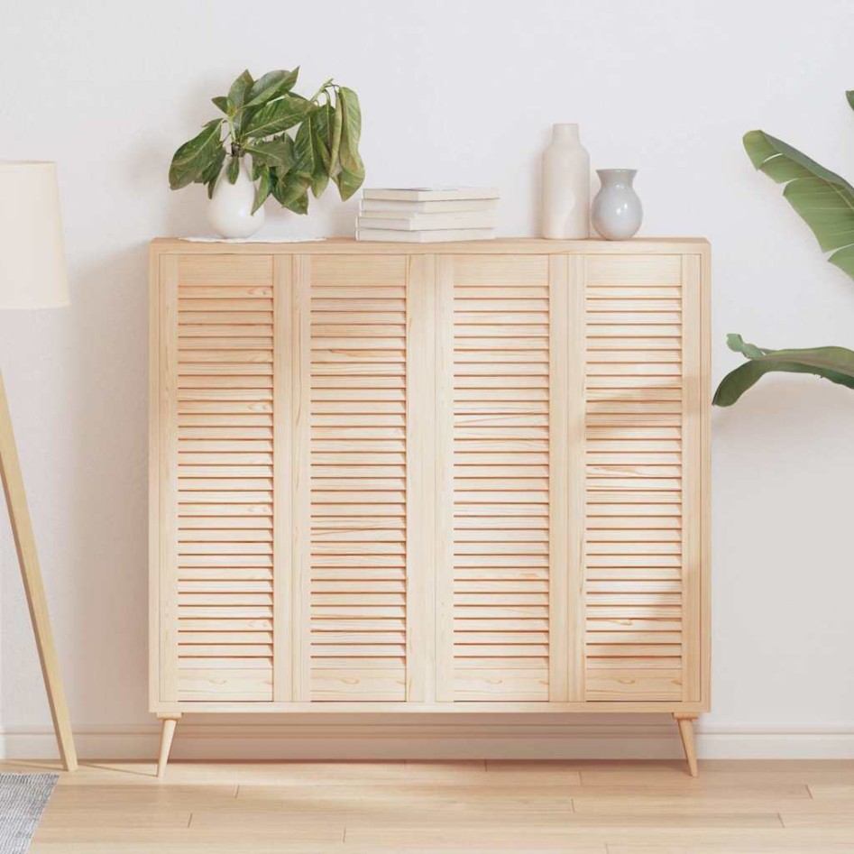 Puerta de armario de lamas 4 uds 99x29,5 cm madera de