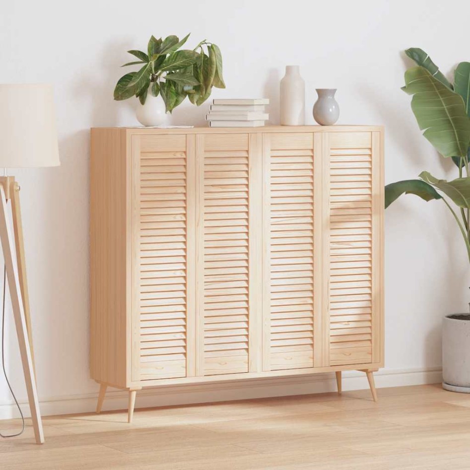 Puerta de armario de lamas 4 uds 99x29,5 cm madera de