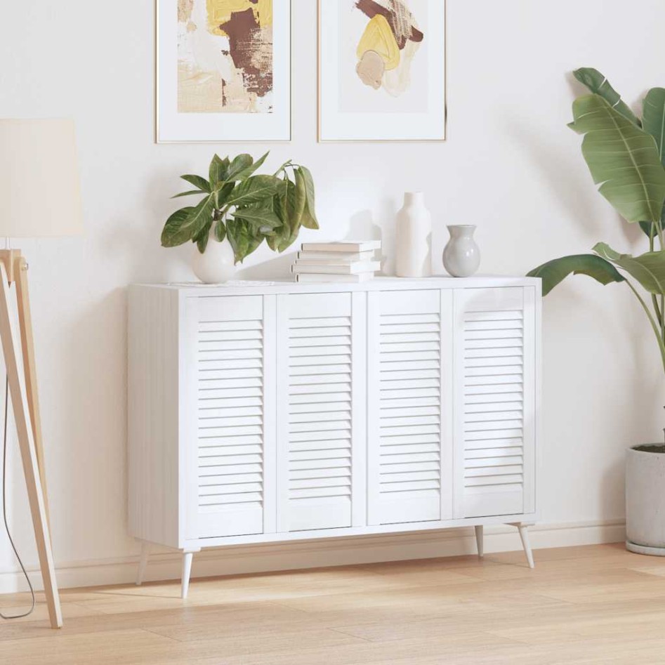 Puerta de armario de lamas 4 uds blanco 69x29,5