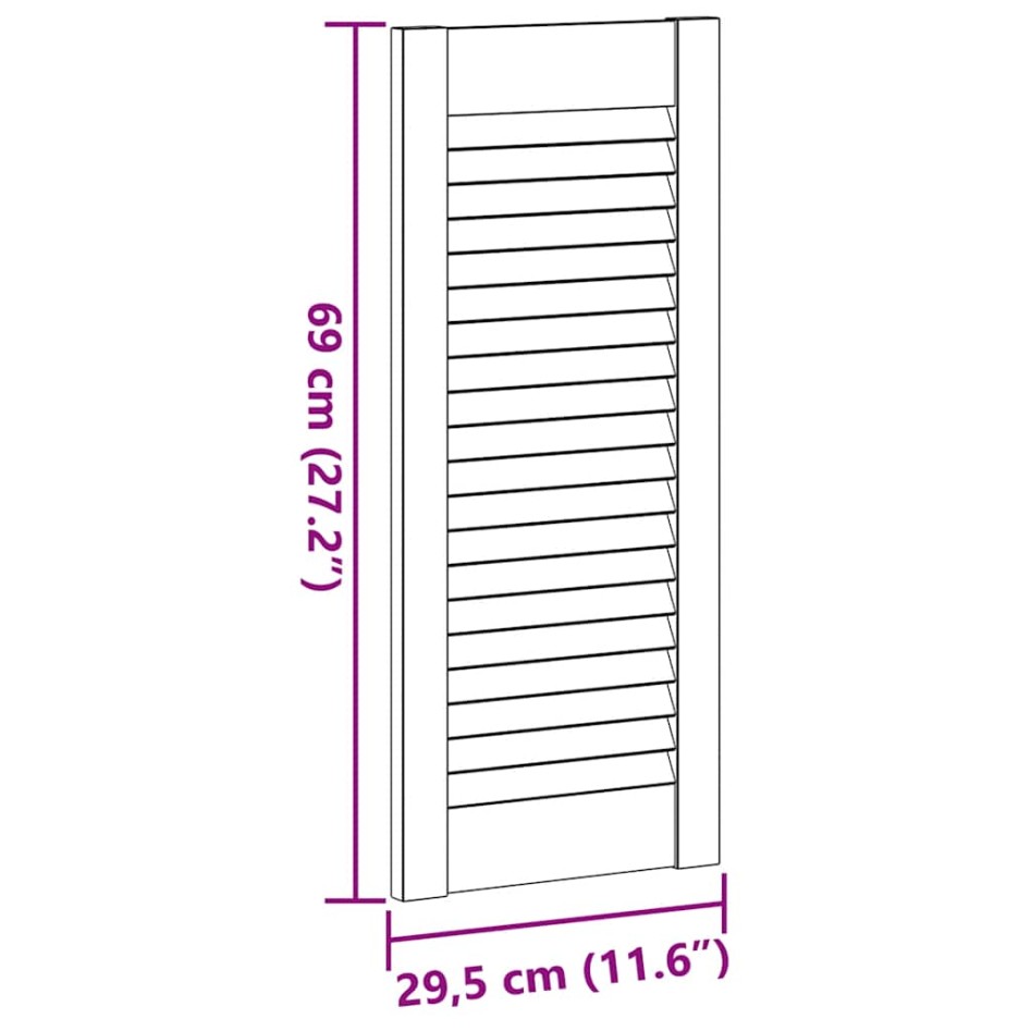 Puerta de armario de lamas 4 uds blanco 69x29,5