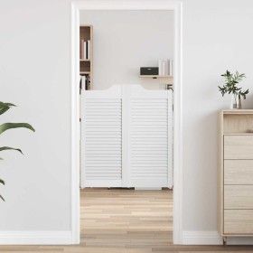 Puertas batientes diseño de lamas 1 par blanco 90x80