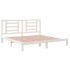 Estructura de cama madera maciza de pino blanco 200x200