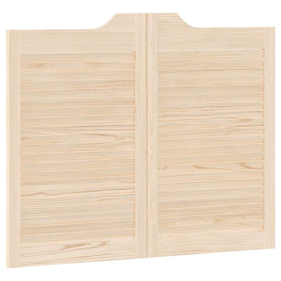 Puertas batientes diseño de lamas 2 par 80x100cm madera