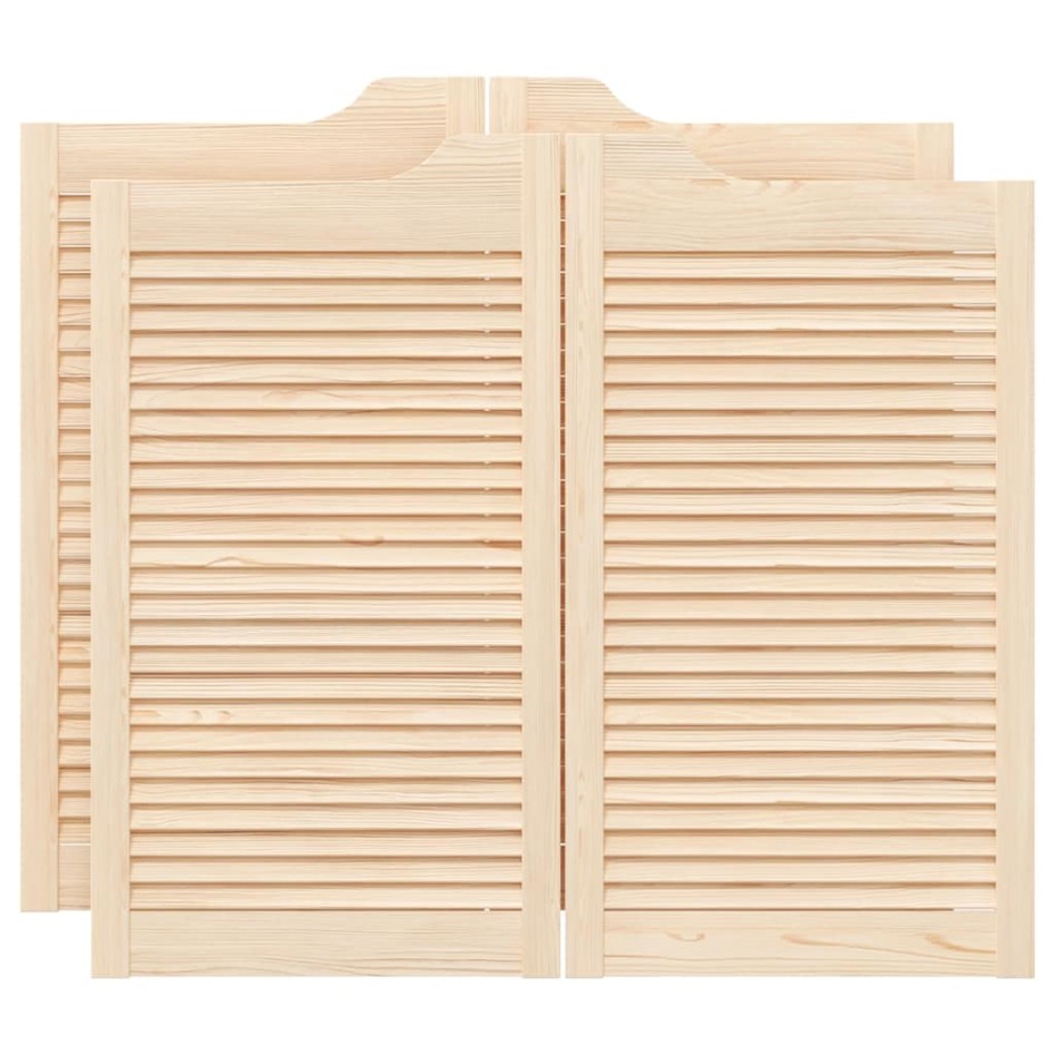 Puertas batientes diseño de lamas 2 par 90x100cm madera