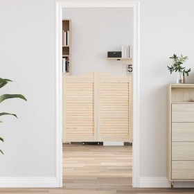 Puertas batientes diseño de lamas 2 par 80x80cm madera