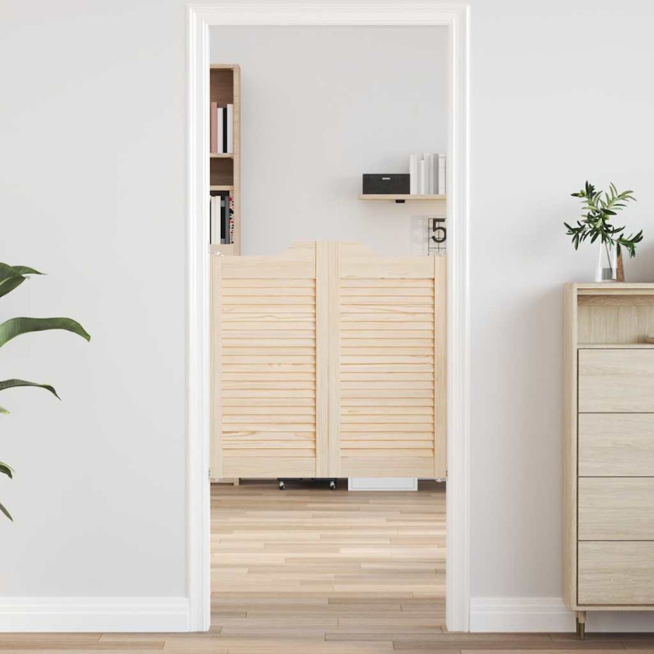 Puertas batientes diseño de lamas 2 par 80x80cm madera