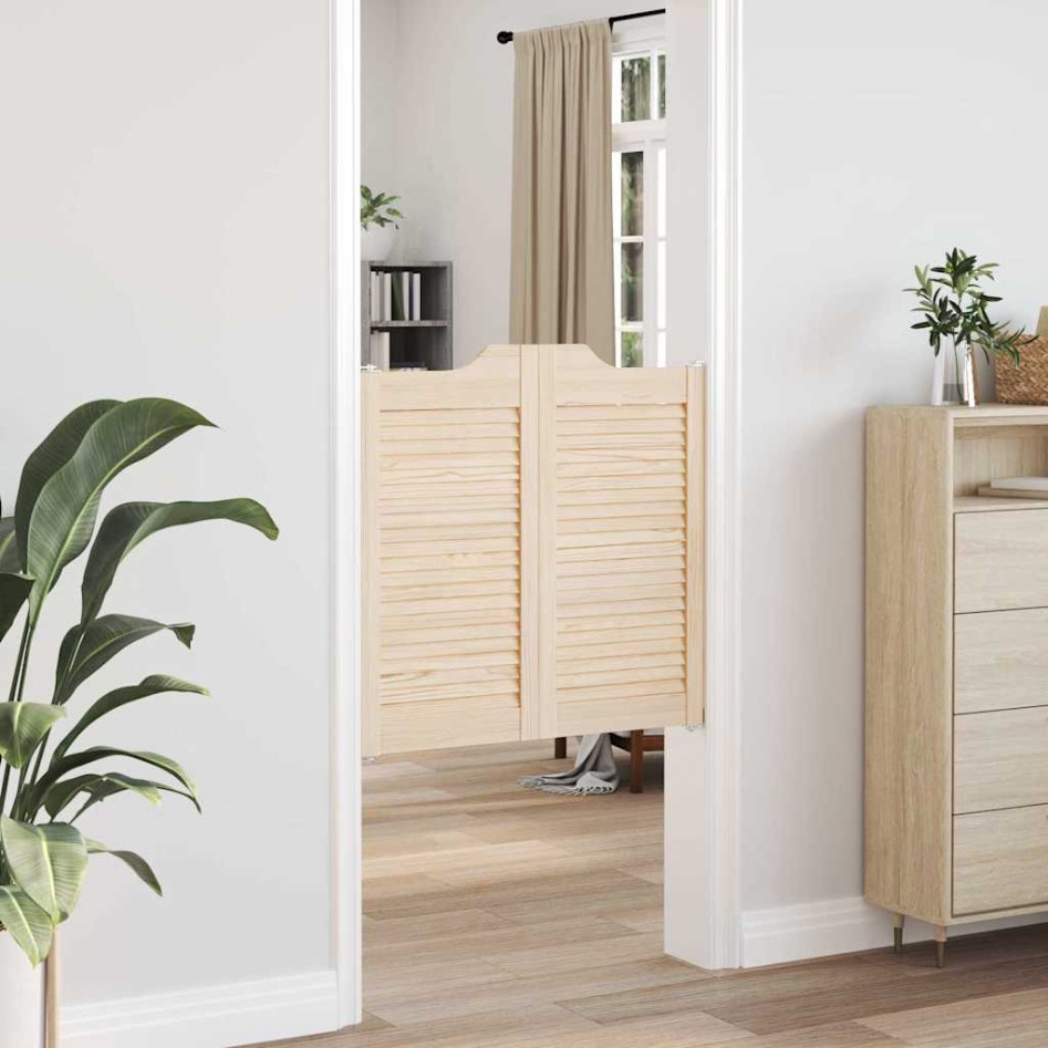 Puertas batientes diseño de lamas 2 par 80x80cm madera