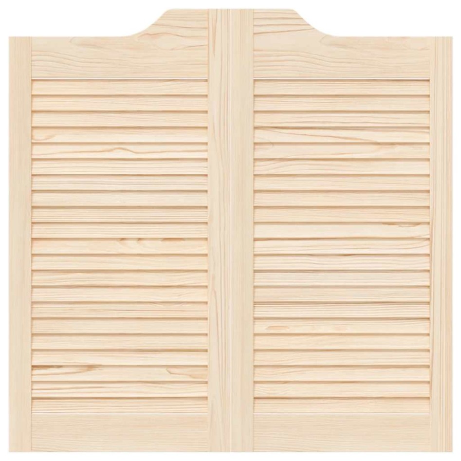 Puertas batientes diseño de lamas 2 par 80x80cm madera