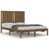 Estructura de cama madera maciza de pino marrón miel 120x200