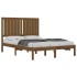 Estructura de cama madera maciza de pino marrón miel 120x200