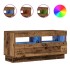 Mueble TV luces LED madera ingeniería envejecida 80x35x40
