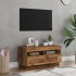 Mueble TV luces LED madera ingeniería envejecida 80x35x40