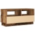 Mueble TV luces LED madera ingeniería envejecida 80x35x40