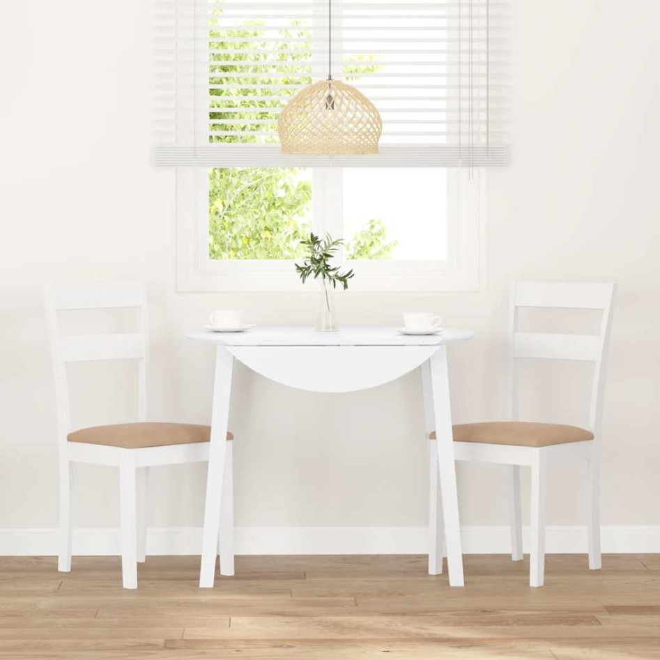 Sillas de comedor con cojines 2uds madera maciza blanco