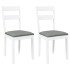 Sillas de comedor con cojines 2uds madera maciza blanco